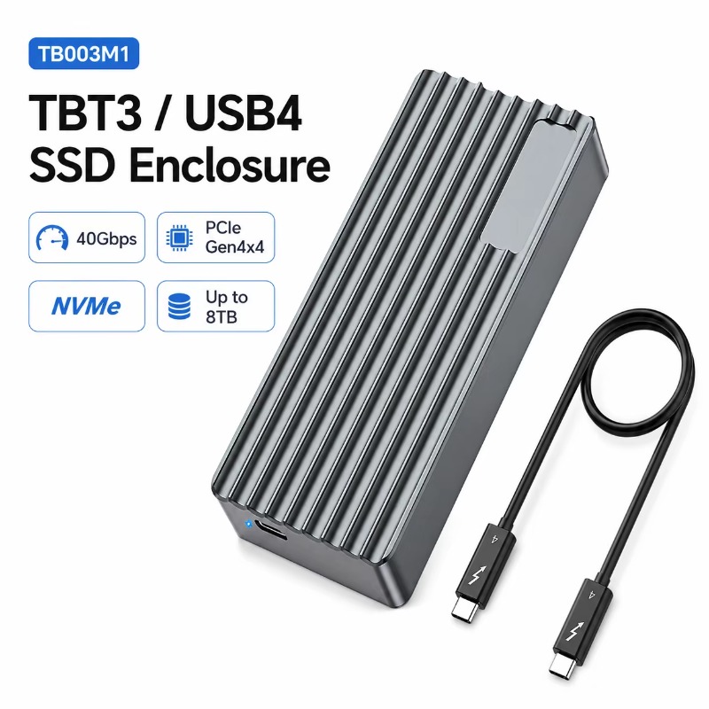 Usb4 40Gbps External Ssd 8Tb - Carcasa TBT3/USB4 para SSD M.2 NVMe,
