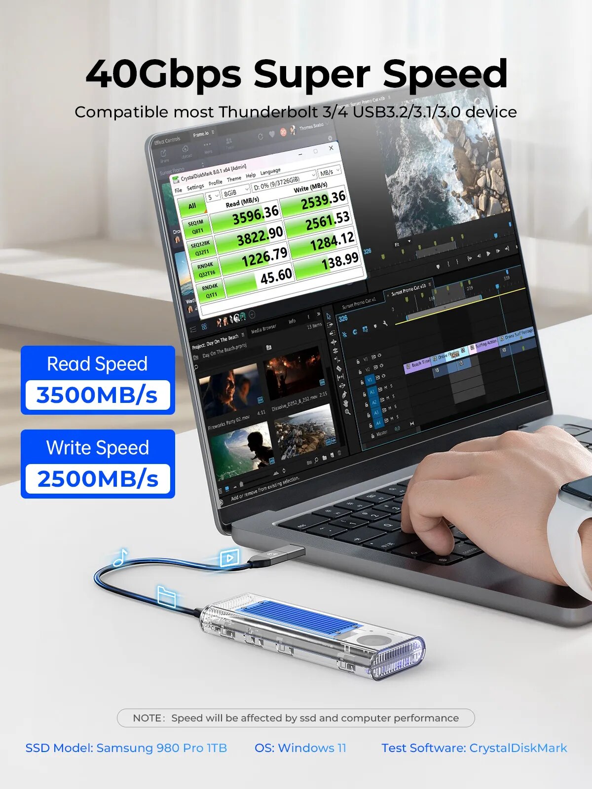 ORICO-carcasa de SSD M.2 con v - Thunderbolt 4 External Ssd 4Tb reseña y precio