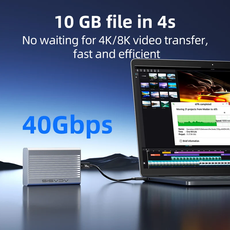 Carcasa Acasis para SSD M.2 NV - Usb4 40Gbps External Ssd 8Tb reseña y precio
