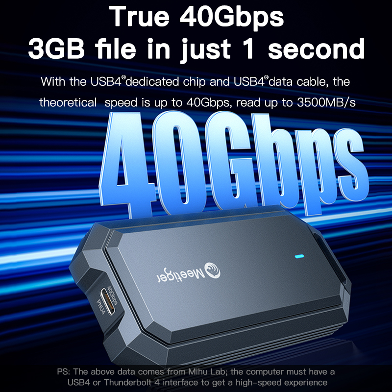 Carcasa Meetiger para SSD M.2  - Usb4 40Gbps External Ssd 8Tb reseña y precio