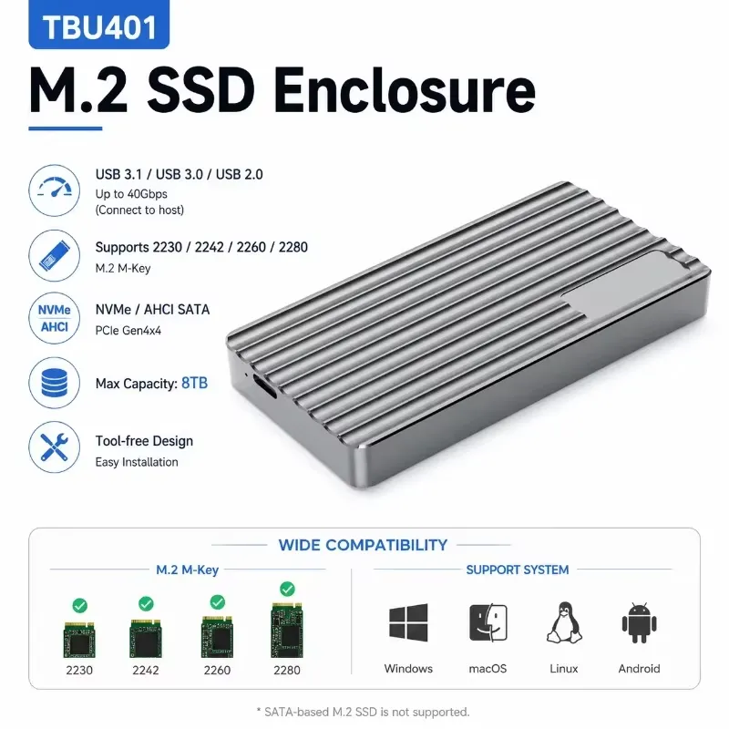 Carcasa Externa Portátil AP01  - Usb4 40Gbps External Ssd 8Tb reseña y precio